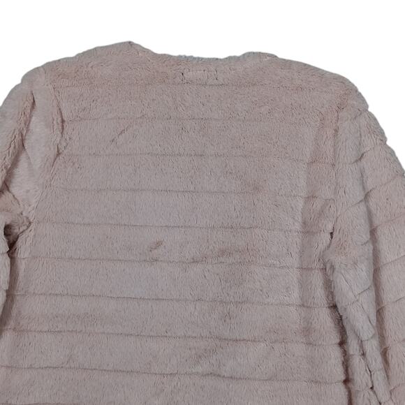 Mc Miss Chievous Open Fuzzy Cardigan Size XS Soft Pink Long Sleeve NWT - Picture 5 of 8